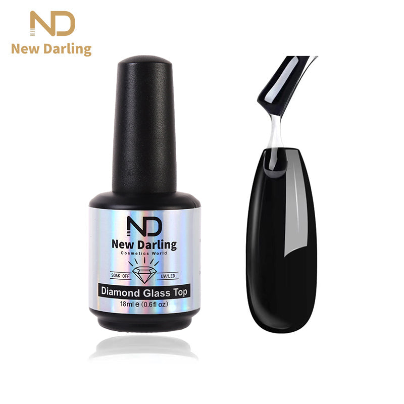 Gel Nail Polish Rubber Base 18ML No Wipe Top Coat Clear Gel Polish High Gloss Mirror Shine Finish Long Lasting Home DIY Professional Manicure