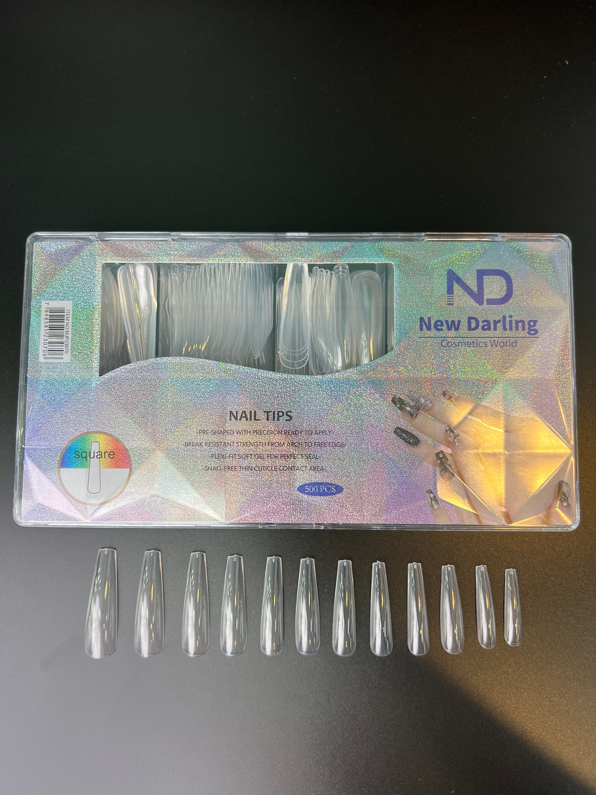 No C Curve XXL Square Nail Tips-Clear Acrylic Nails Square Shape Nail Tips SITELENABY 500 pcs Flattened Half Cover False Nails for Nail Salons and DIY French ABS Nail Art Tips (xxl Long Sqare No c curve)