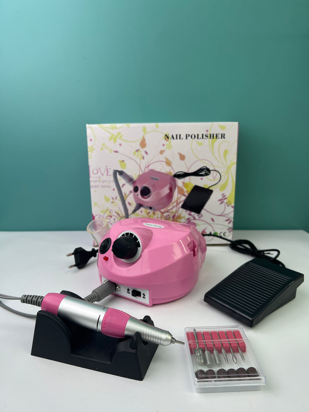 Professional Electric Manicure File Nail Drill Machine Kit Set - Pink