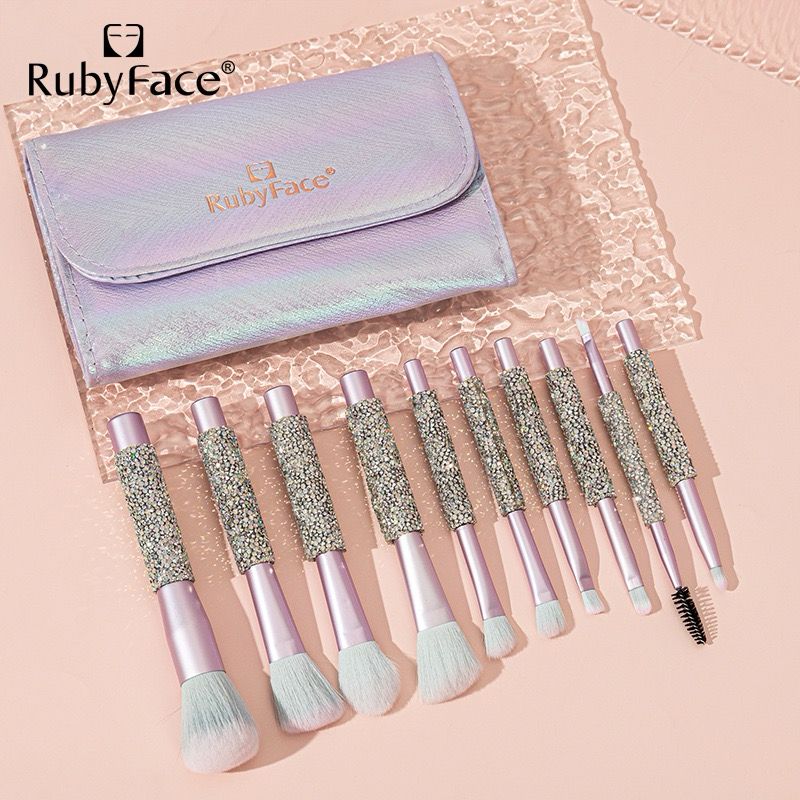 Makeup Brush Set with Storage Bag&Case Organic Environmental Vegan Complete Kit for Professional and Beginner Soft Synthetic Hairs for Eyeshadow, Eyebrow, Concealer, Foundation, Powder, Blend