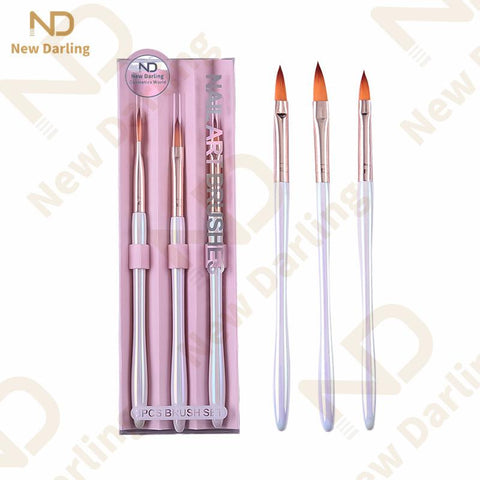 3PCS Nail Art Brushes Set, Nail Art Design Pen Painting Tools Salon at Home