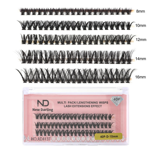 40P-D-10mm  Clusters Eyelash Extensions Wispy Eyelash Clusters Lash Extension