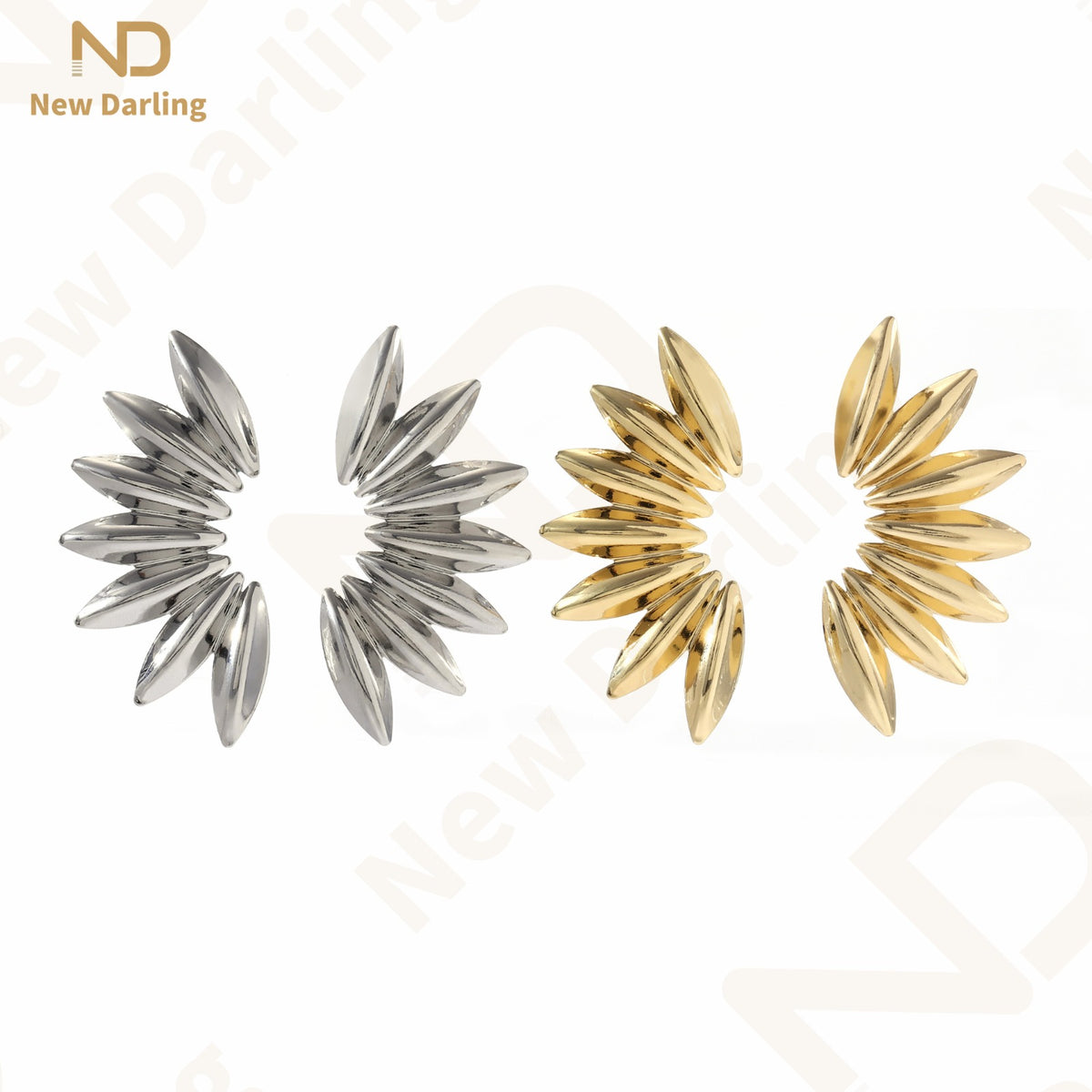 1 Pair Fashion Classic  Silver And Gold Thread Drop Earrings Dangles