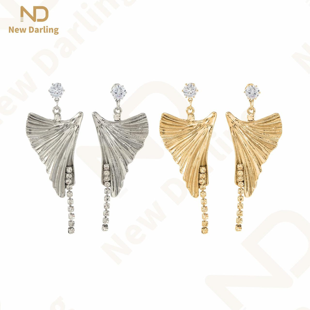 1 Pair Fashion Classic  Silver And Gold Thread Drop Earrings Dangles